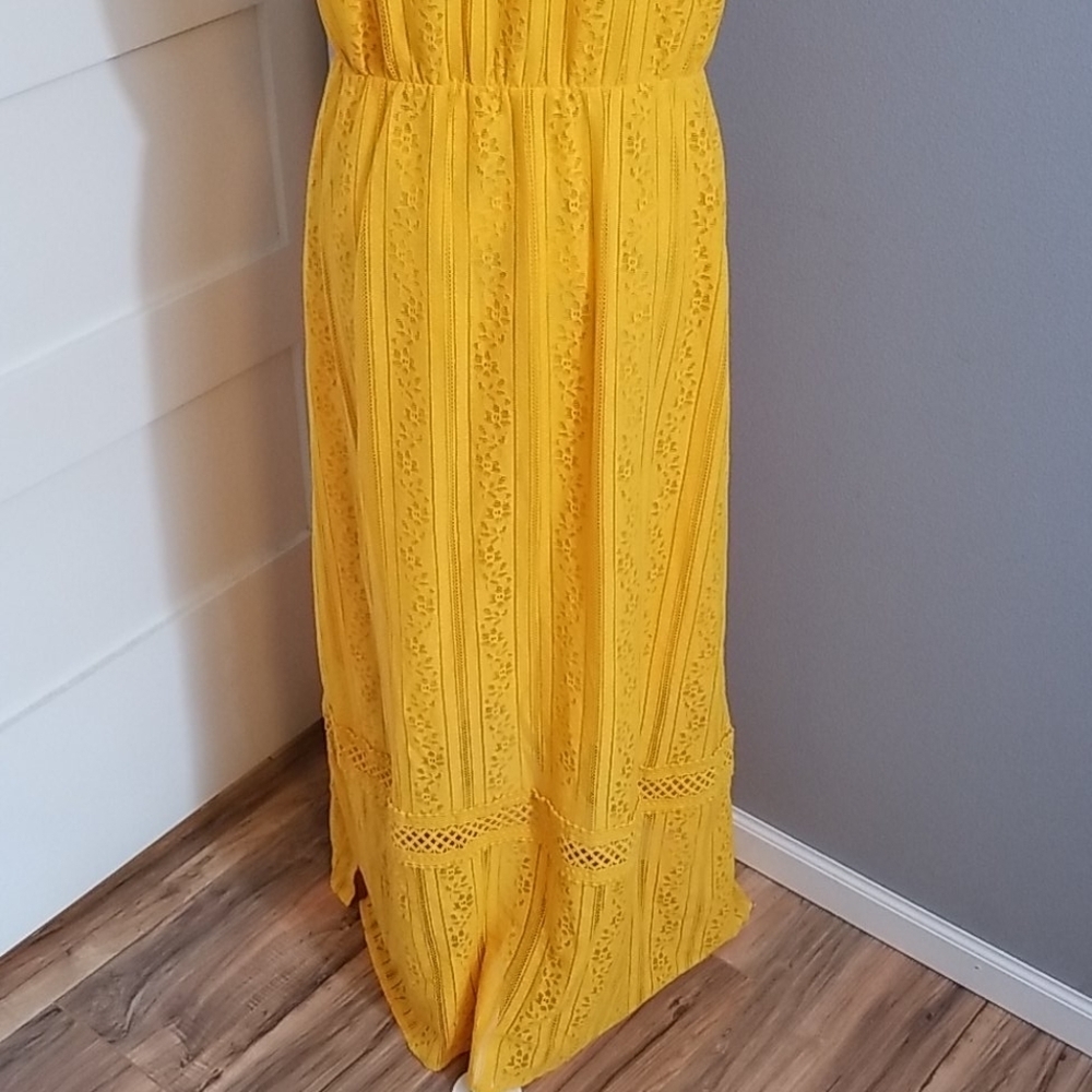 Skies Are Blue Sunlit Yellow Lace Maxi Dress - Picture 6 of 6